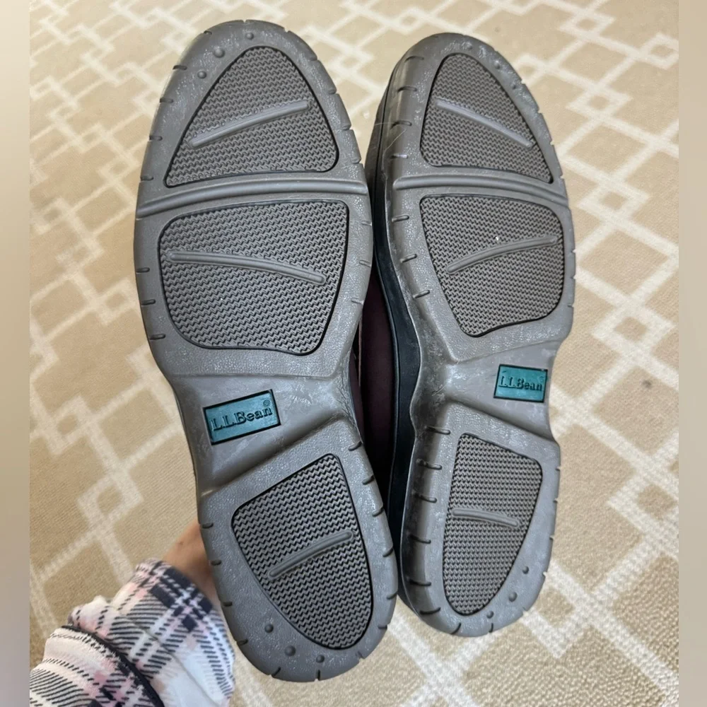 L.L. Bean Leather Camp Moc Loafers Brown Office Travel Fall Outdoor 9.5 Wide